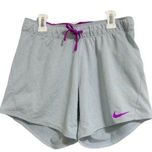NIKE Dri-Fit Athletic Athleisure Shorts Wide Waistband Gray Purple XS